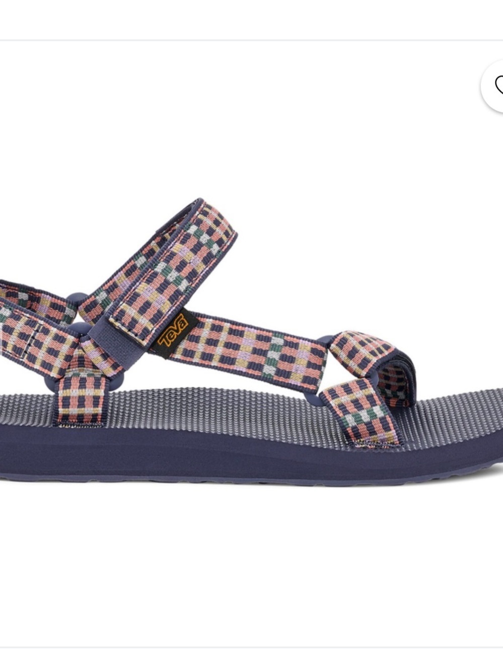 Teva Original Universal Sandal Modern Check Blue Pink Strappy Sport Worn Once - Picture 2 of 7